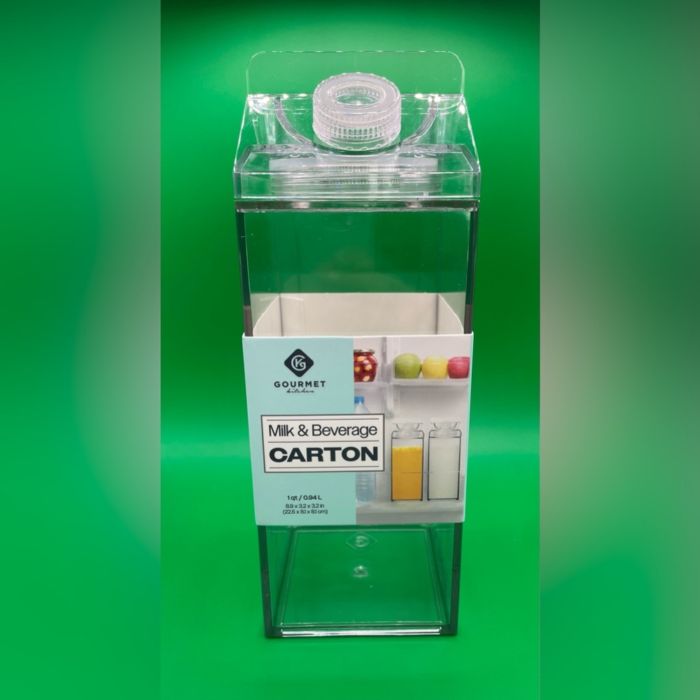 New - 2 Acrylic Beverage Carton - 1 qt each -